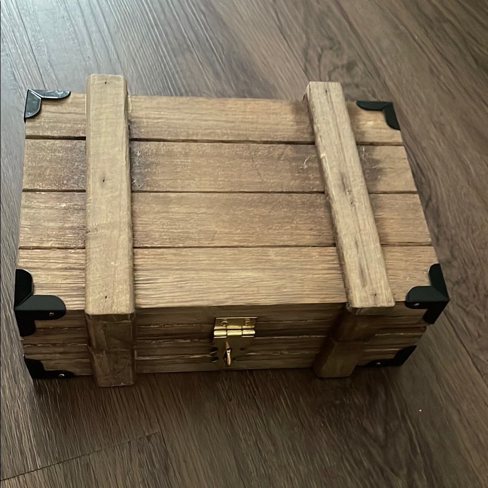 Simple Treasures Wooden Chest Unique Item Size 8” length & 5” wide